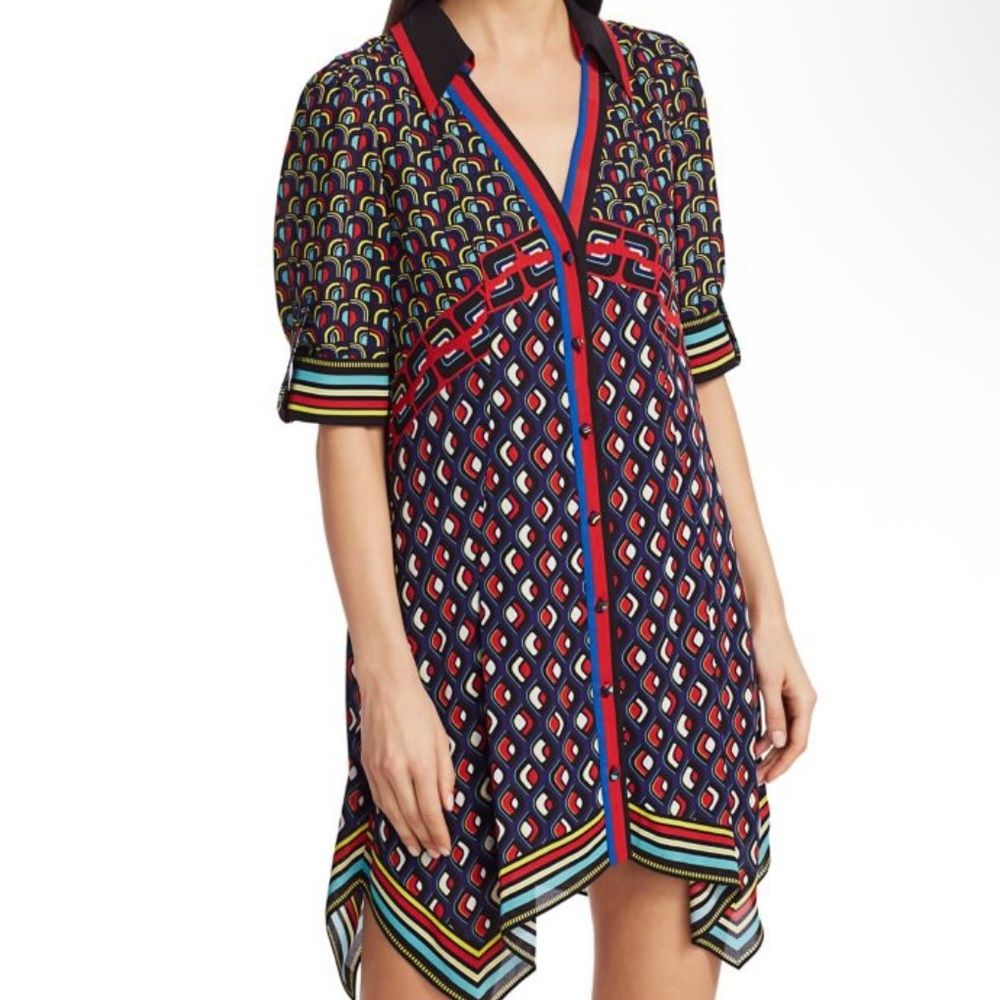 Alice + Olivia Conner Handkerchief Multicolor Dress